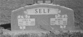 Gravestone of Homer and Lura (Walker) Self